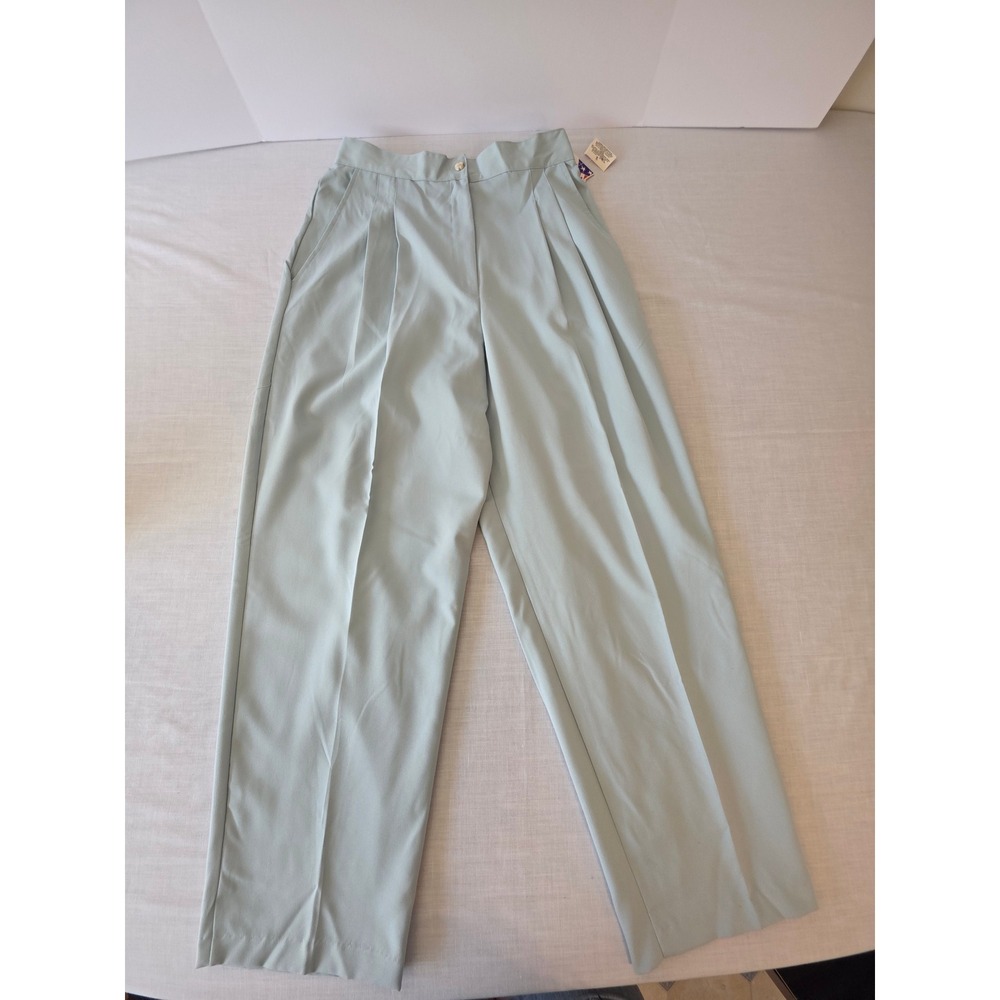 Cricket‎ Lane Trousers City Pales Pleated High Waist 14 Aqua Blue Vintage 90s